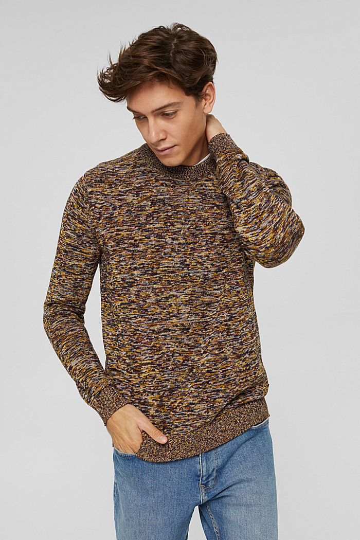 Melierter Pullover aus 100% Organic Cotton, YELLOW, detail image number 0