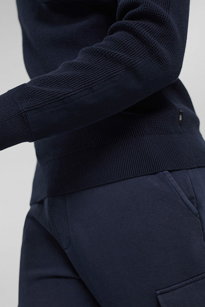 Jersey con bolsillo en el pecho, algodón ecológico, NAVY, detail image number 6