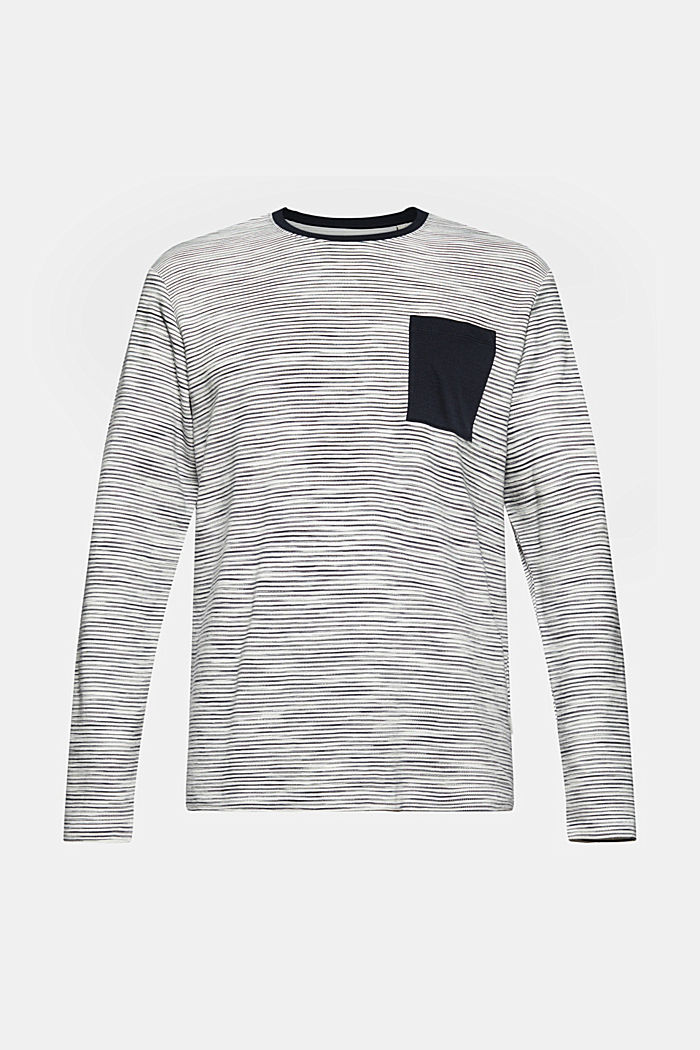 Sweatshirt mit Tasche aus Baumwoll-Mix, OFF WHITE, overview