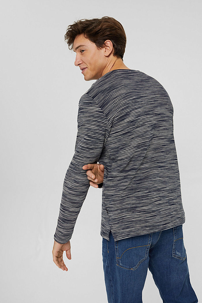 Sweat-shirt à poche en coton mélangé, NAVY, detail image number 3