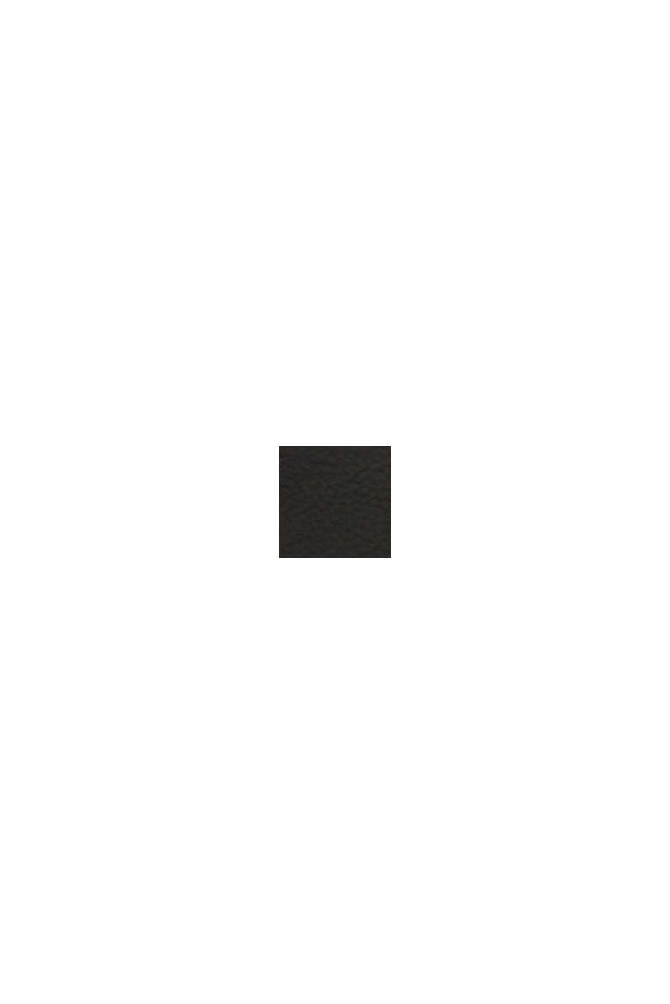 Bolso bandolera de polipiel con efecto fruncido, BLACK, swatch