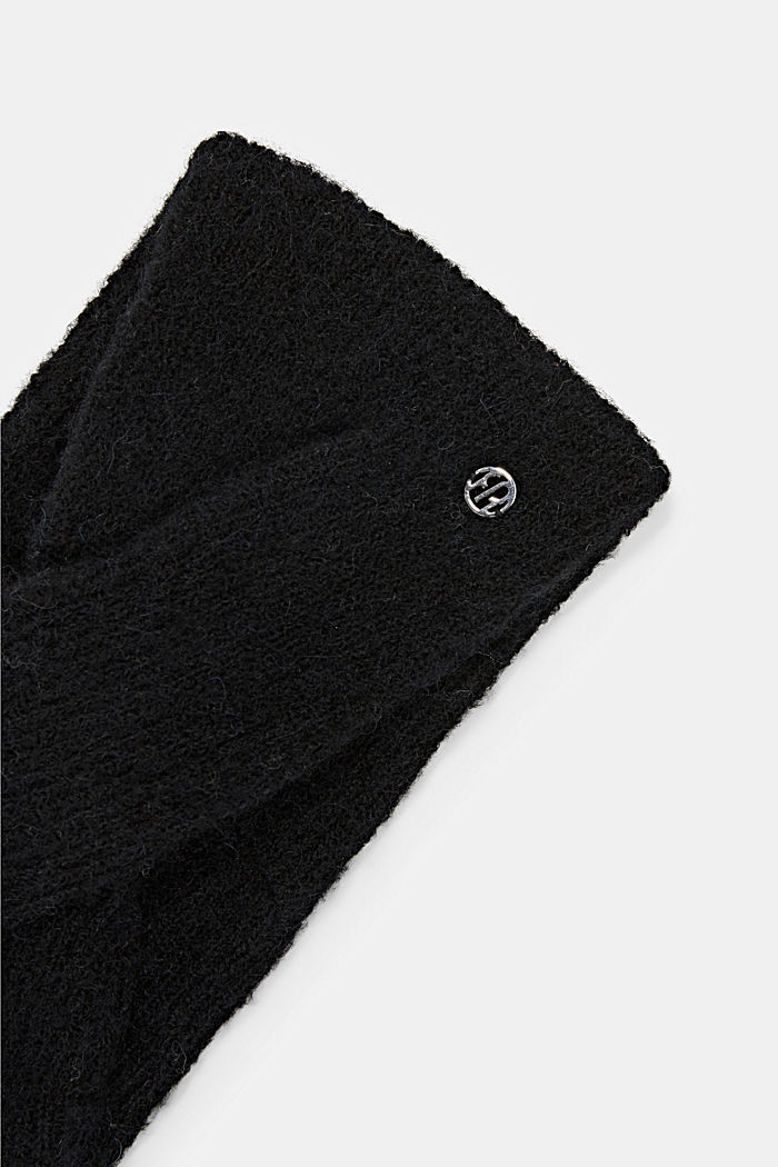 Stirnband aus Alpaka/Woll-Mix, BLACK, detail image number 1