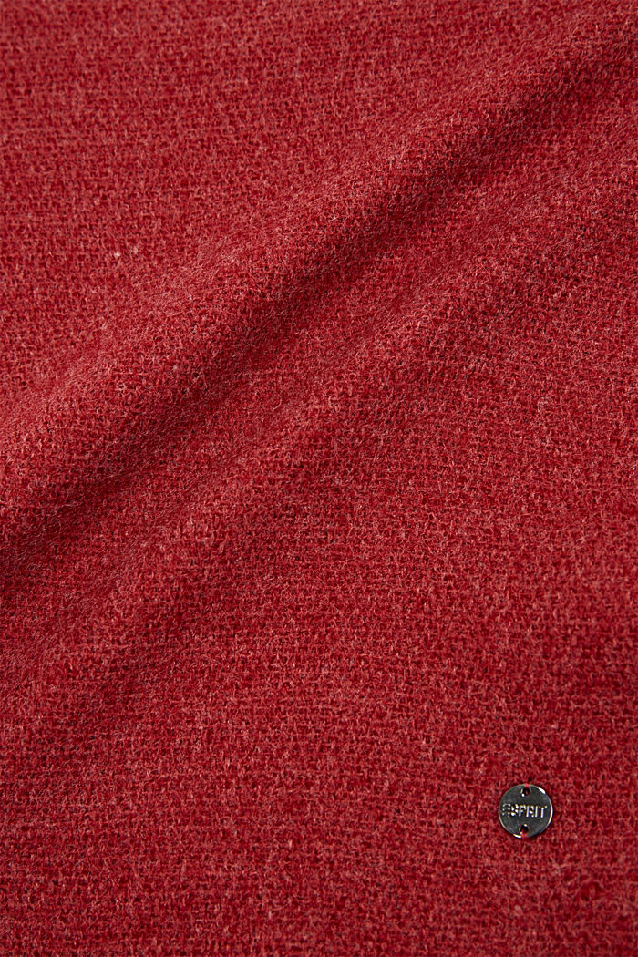 Recycelt: Schal mit feinen Fransen, DARK RED, detail image number 2