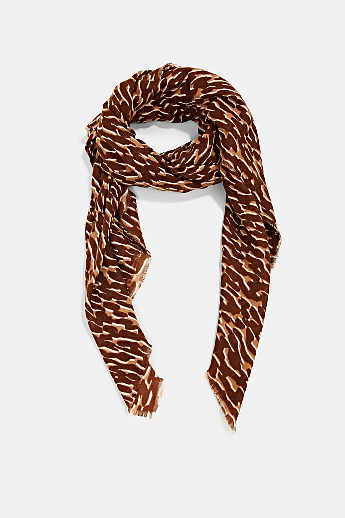 Gerecycled: sjaal met luipaardprint en franjes
