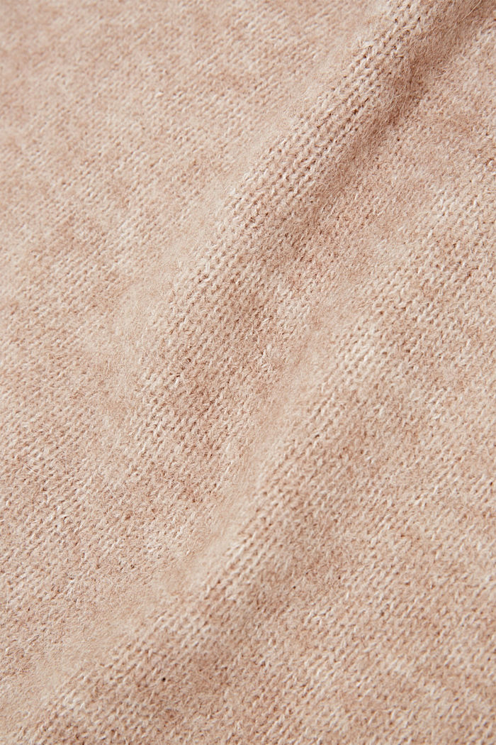 Mit Alpaka/Wolle: unifarbener Schal, LIGHT TAUPE, detail image number 2