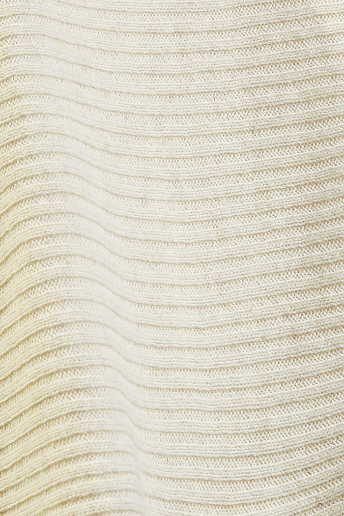 Met Responsible Wool: poncho met col, OFF WHITE, detail image number 2