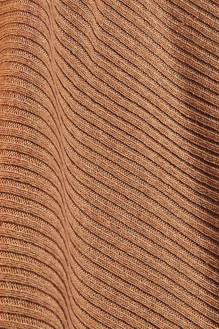 Responsible wool blend: polo neck poncho, TOFFEE, detail image number 2