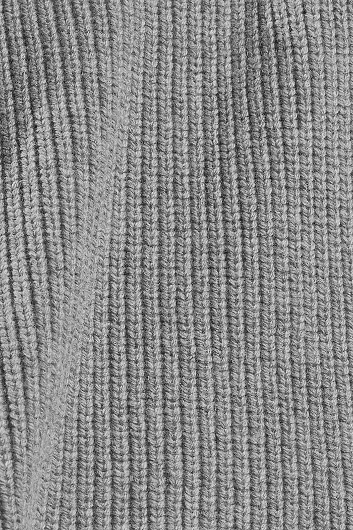 Responsible Wool: poncho met col, GREY, detail image number 2