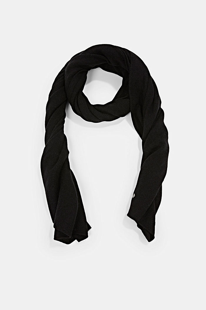 Made of cashmere/RWS wool: knitted scarf