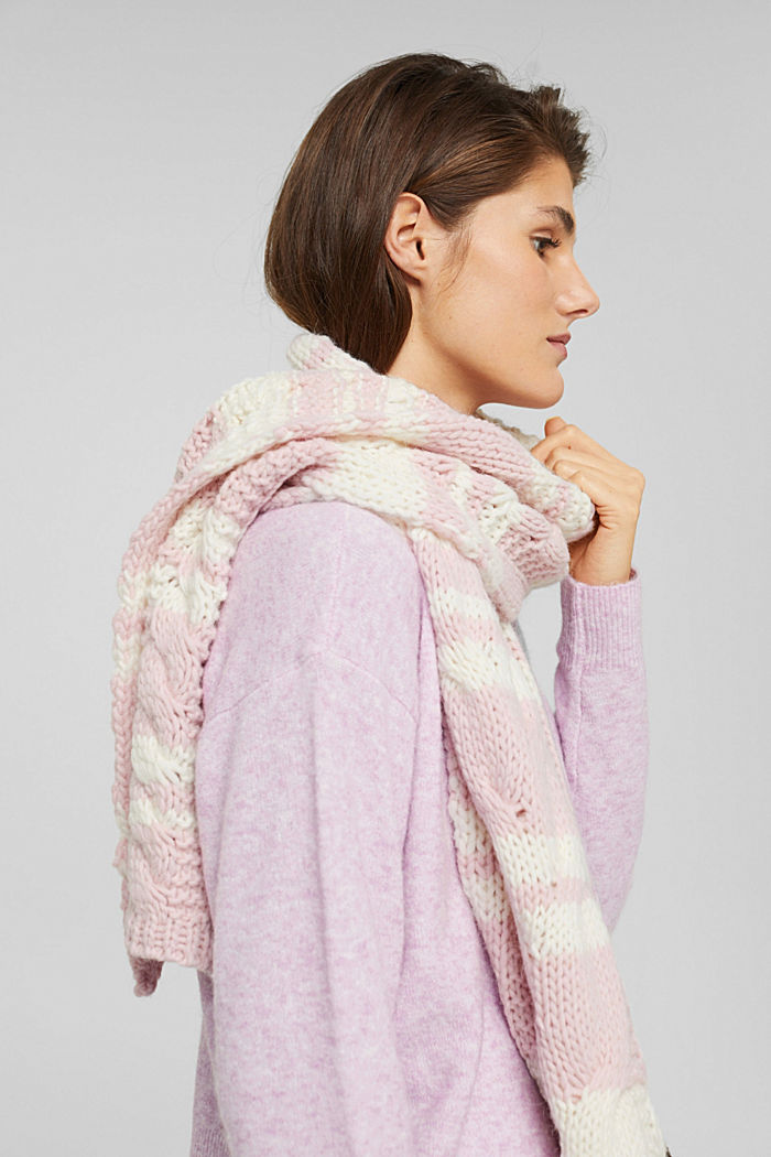 Con alpaca/lana: sciarpa in maglia a treccia