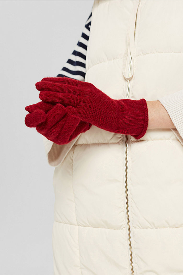En cachemire/laine : gants en maille