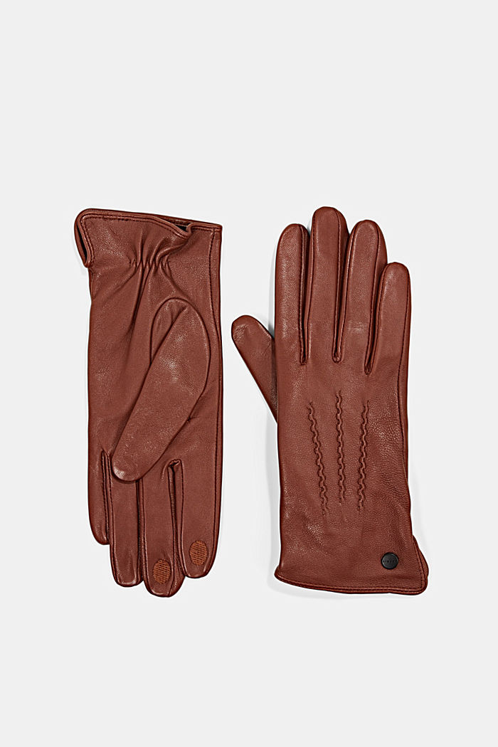 Leather gloves with touchscreen function