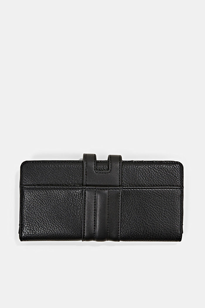 Faux leather wallet with a border, BLACK, detail image number 2