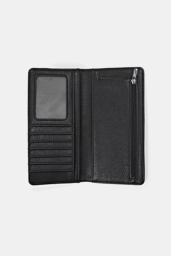 Faux leather wallet with a border, BLACK, detail image number 3