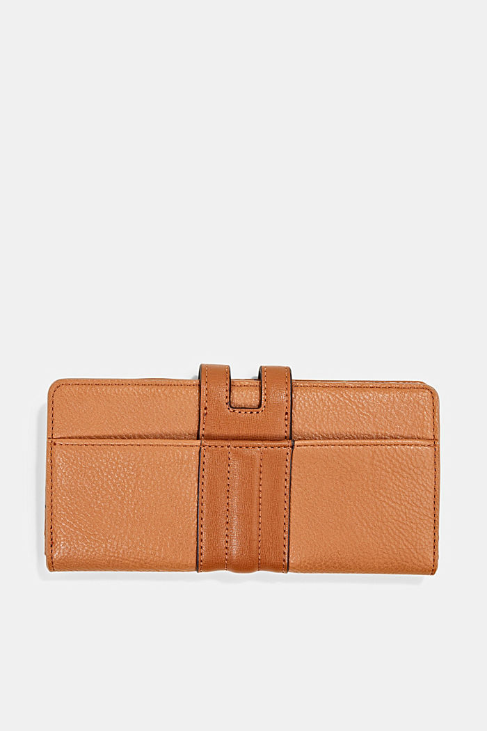 Faux leather wallet with a border, RUST BROWN, detail image number 2