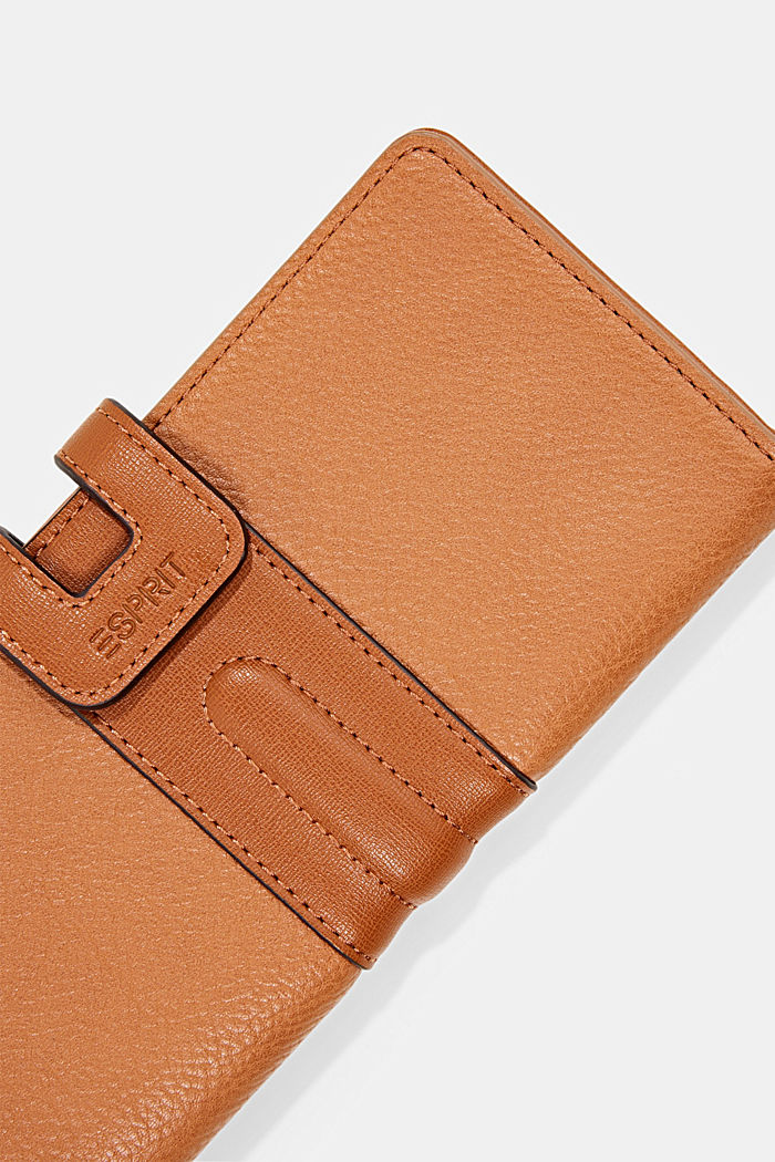 Faux leather wallet with a border, RUST BROWN, detail image number 1