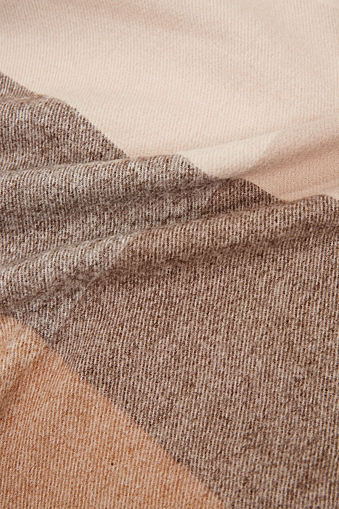 Recyclée : douce écharpe à carreaux, CAMEL, detail image number 2