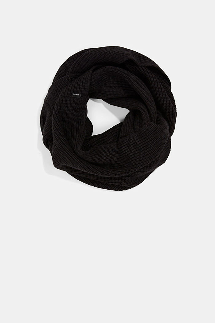 Snood with responsible wool, BLACK, overview