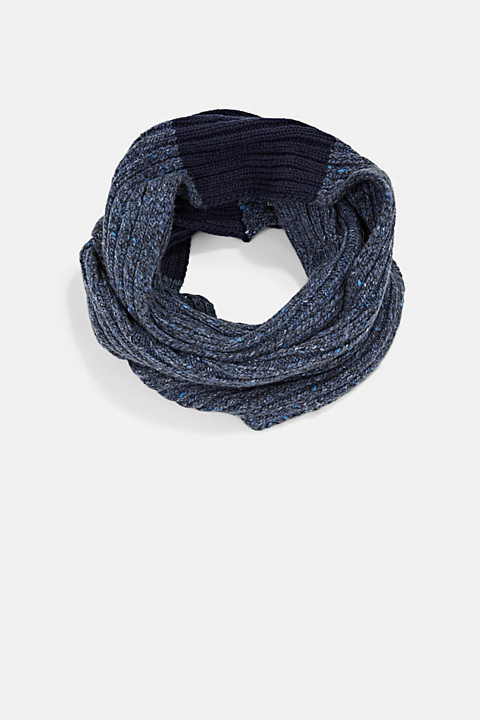 Shawl collar in a wool/alpaca blend, BLUE, detail image number 0