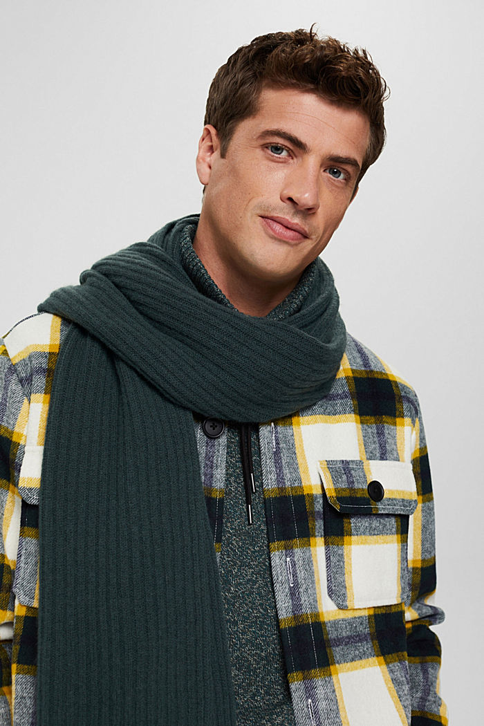 Cashmere blend: ribbed knit scarf
