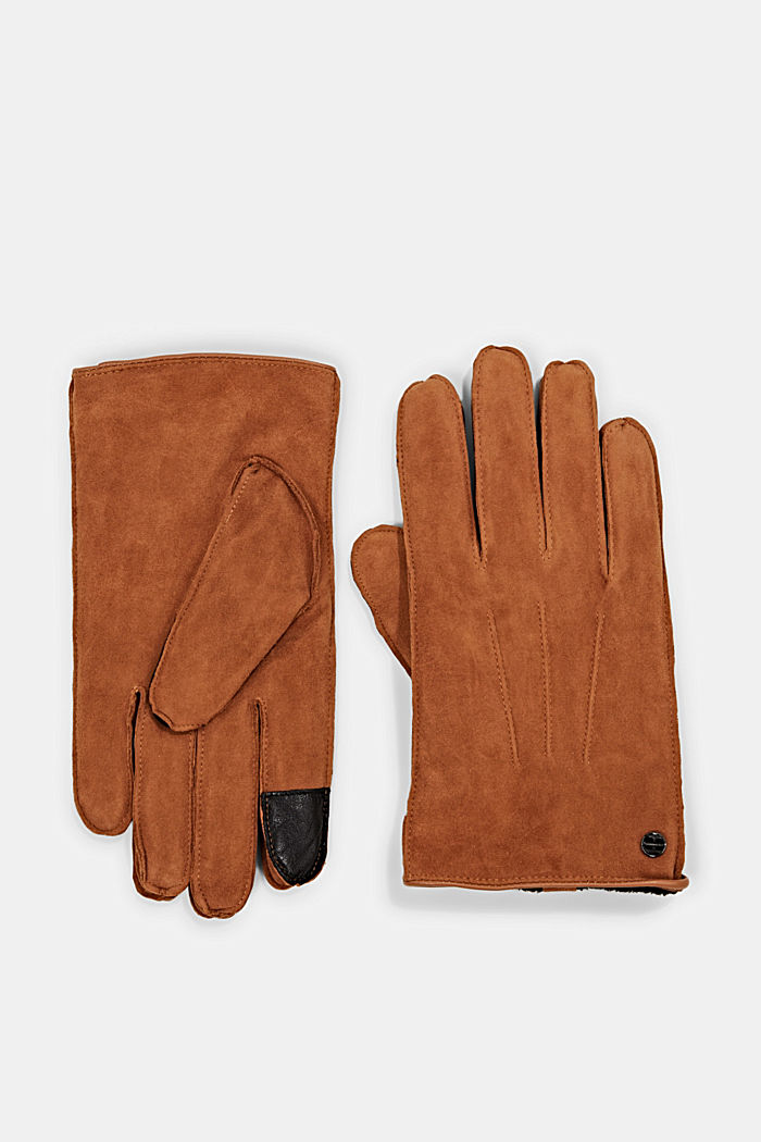 Suede gloves, CARAMEL, detail image number 0