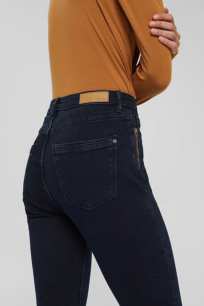 High-waisted jeans made of organic cotton, BLUE BLACK, detail image number 5