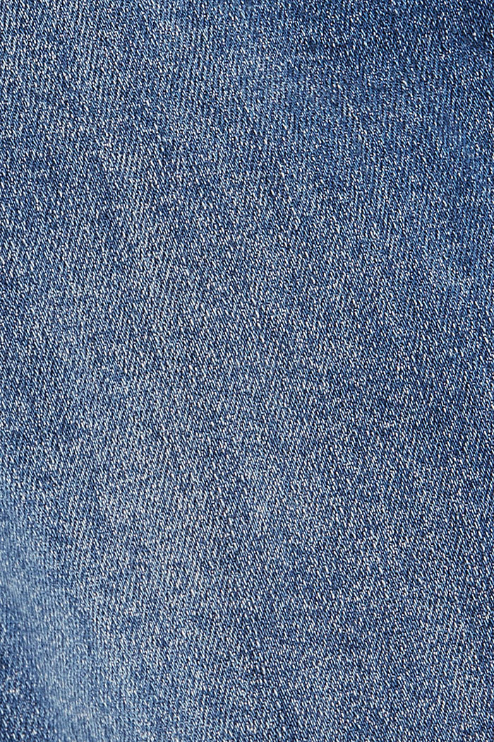 Blended organic cotton jeans with a button detail, BLUE DARK WASHED, detail image number 4