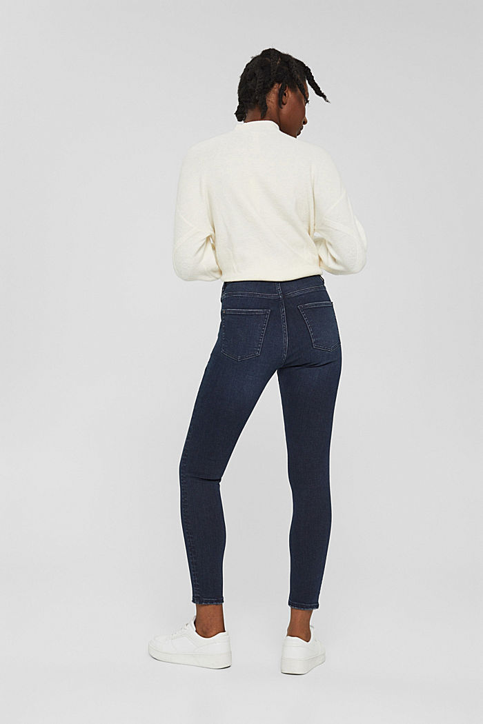 Blended organic cotton jeans with a button detail, BLUE BLACK, detail image number 3