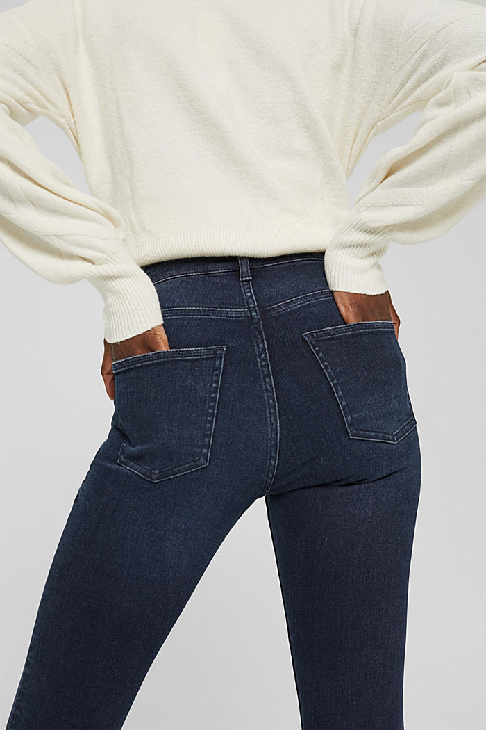 Jeans med knapdetalje, økologisk bomuldsblanding
