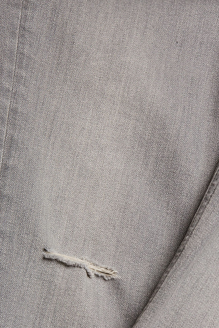Jeans with 3 buttons, in blended organic cotton, GREY MEDIUM WASHED, detail image number 4