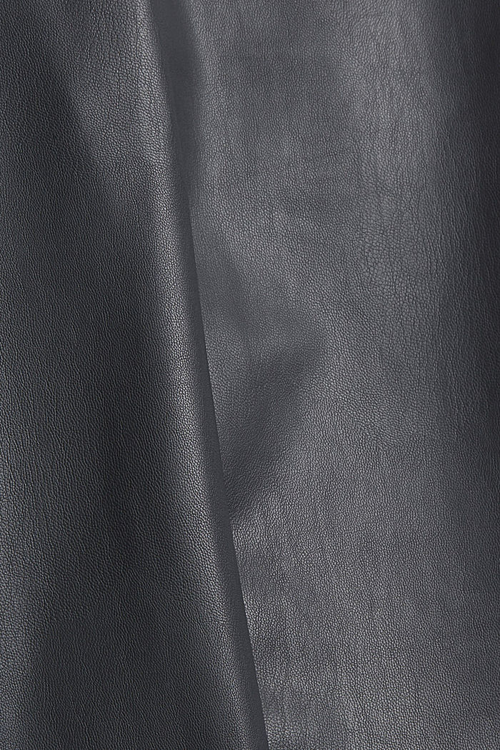 Faux leather leggings with topstitched seams, ANTHRACITE, detail image number 4