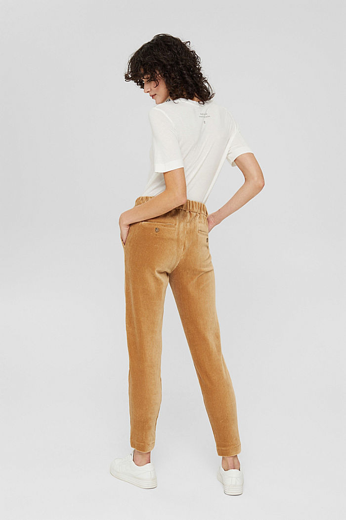 Corduroy trousers with added stretch for comfort, CAMEL, detail image number 3