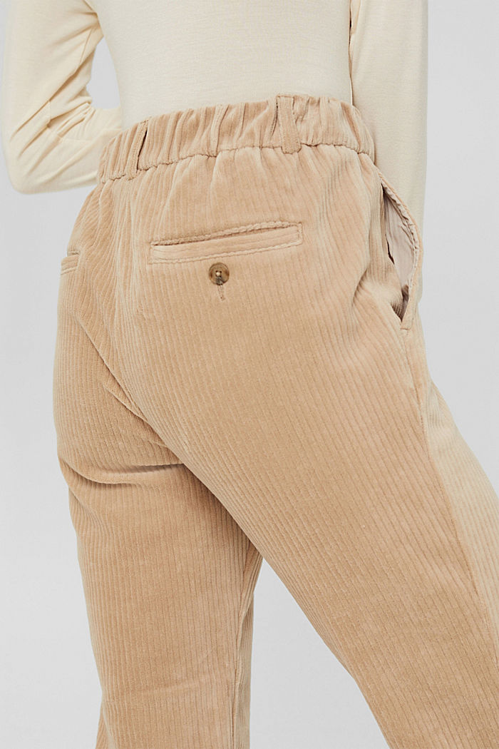 Corduroy trousers with added stretch for comfort, KHAKI BEIGE, detail image number 2