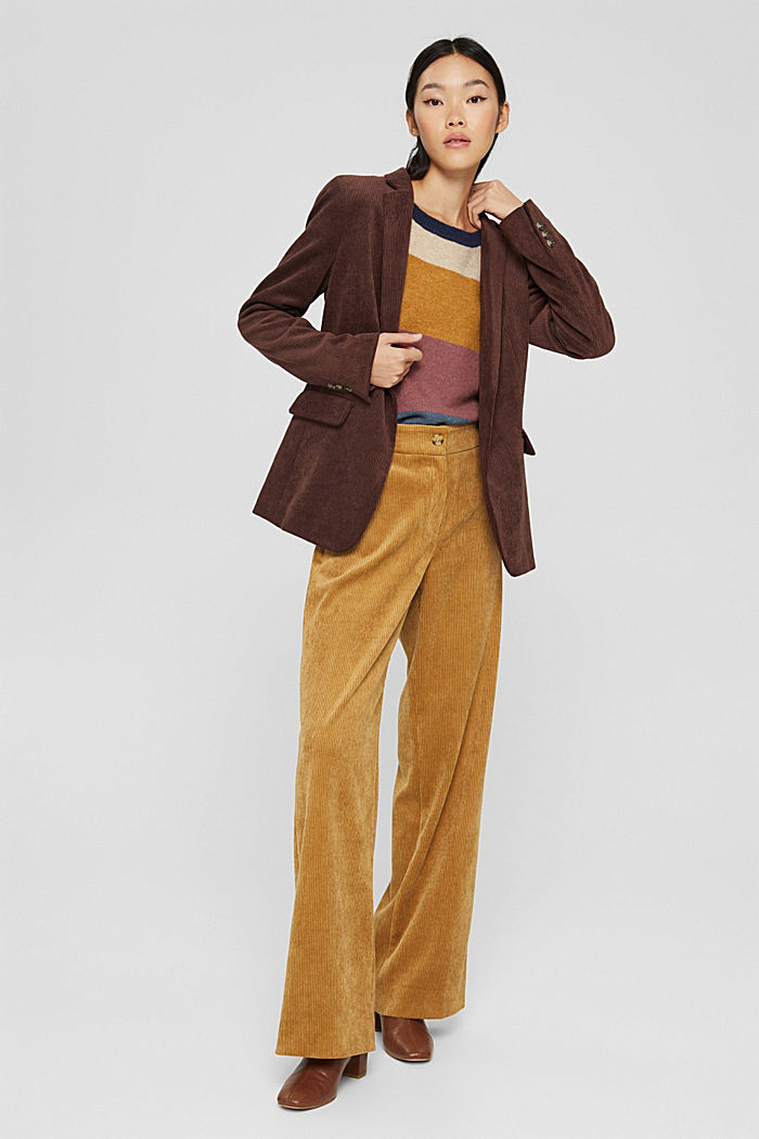 Recycled: wide-leg corduroy trousers, CAMEL, detail image number 1