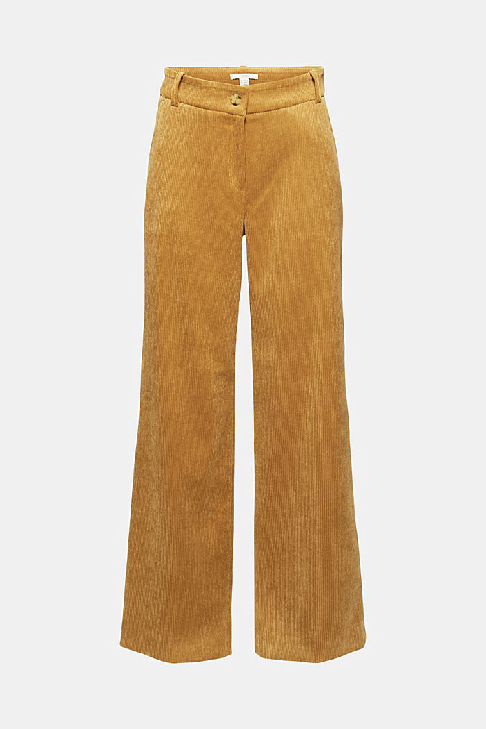 Recycled: wide-leg corduroy trousers, CAMEL, overview