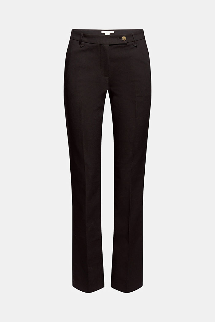 Elegant chinos in blended cotton, BLACK, overview