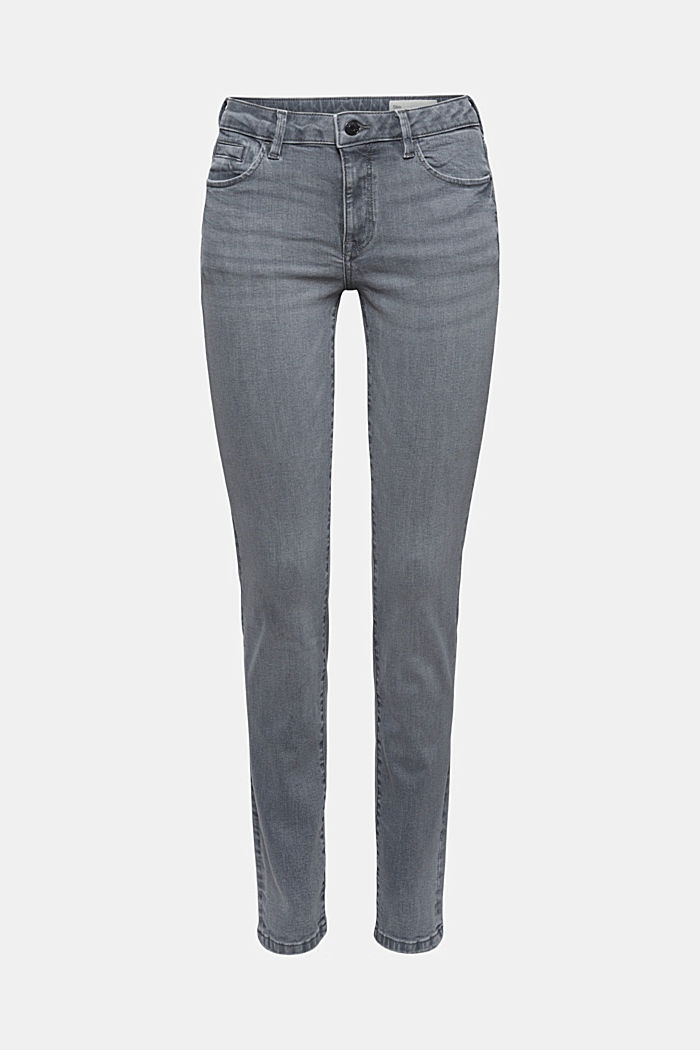 Stretch jeans made of organic cotton, GREY MEDIUM WASHED, overview