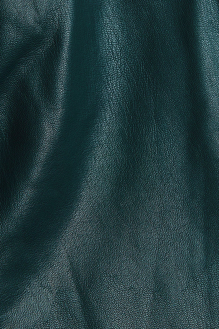 Faux leather mini skirt, DARK TEAL GREEN, detail image number 4