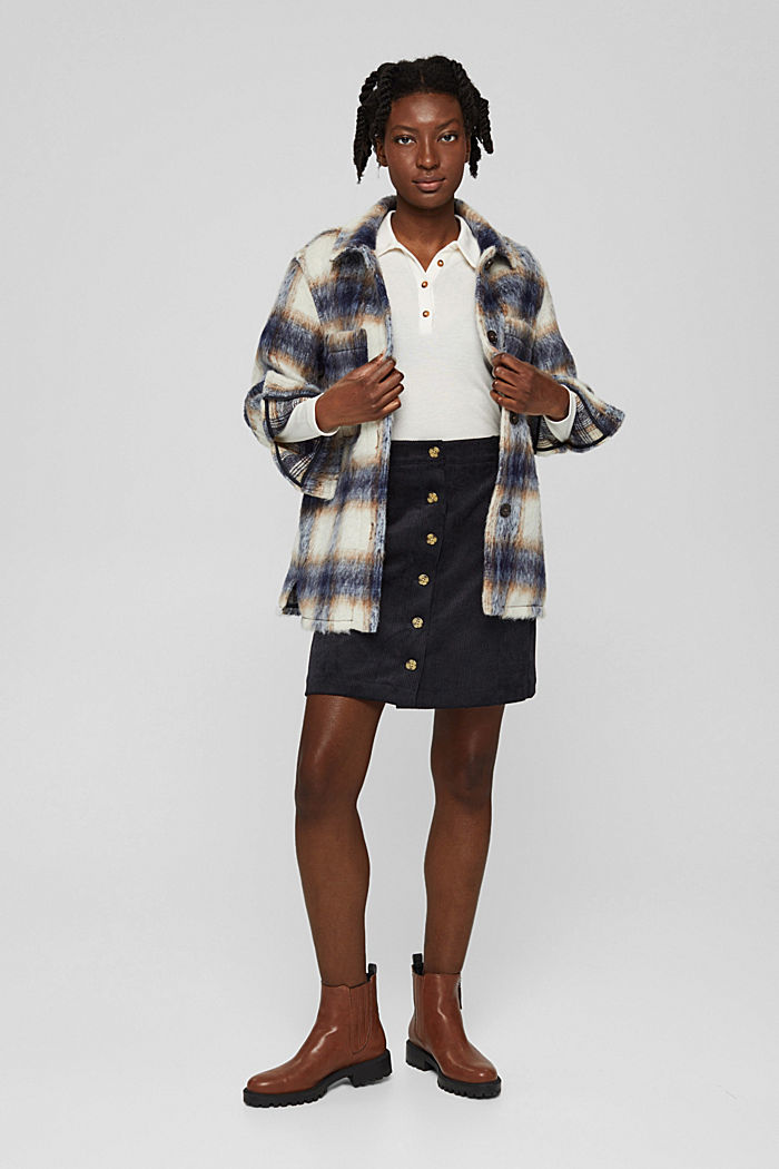 Reciclado: minifalda de pana con tira de botones, BLACK, detail image number 1