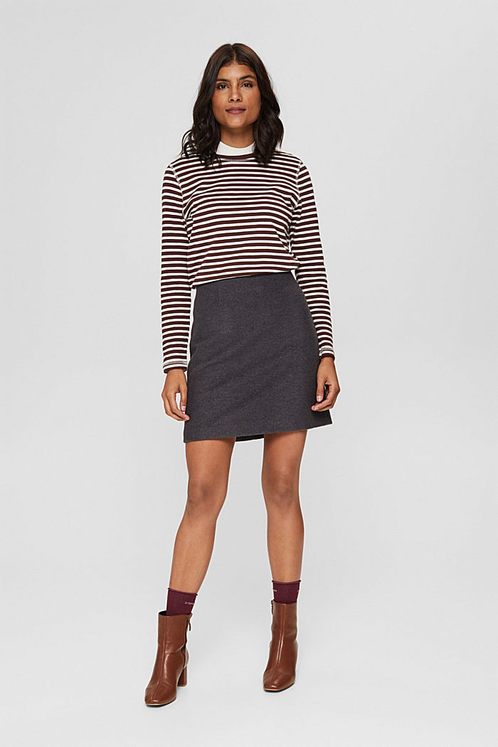 Wool blend: mini skirt with a high waistband
