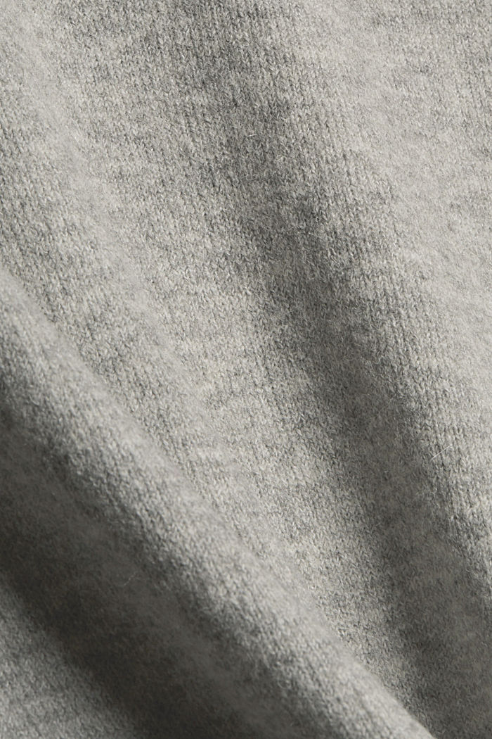 Sisältää villaa/alpakkaa: poolokauluksellinen neulemekko, GUNMETAL, detail image number 4