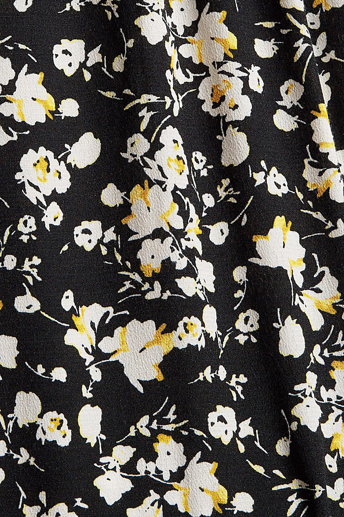 Mille-fleurs flounce dress with LENZING™ ECOVERO™, BLACK, detail image number 4