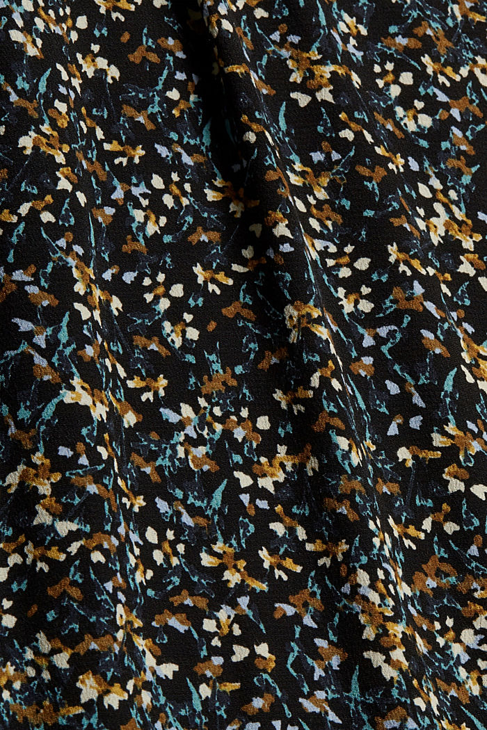 Sukienka z falbanami i wzorem millefleurs z LENZING™ ECOVERO™, NEW BLACK, detail image number 4
