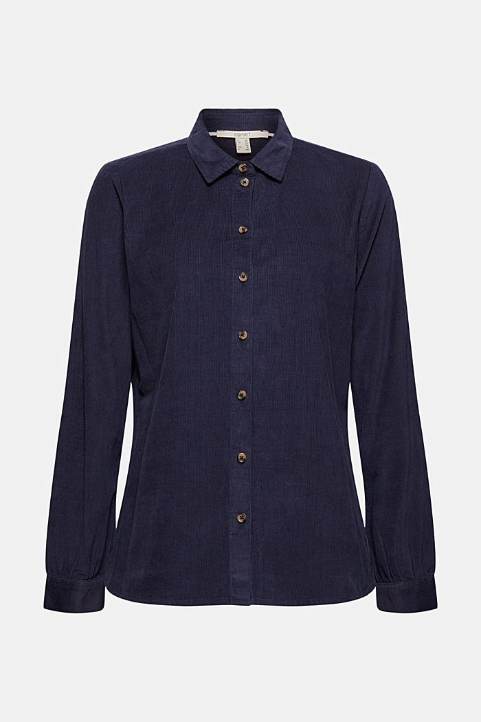 Needlecord shirt blouse in 100% cotton, NAVY, detail image number 6