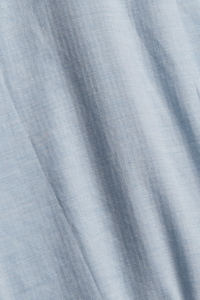 Shirt blouse with frills, 100% cotton, LIGHT BLUE LAVENDER, detail image number 4