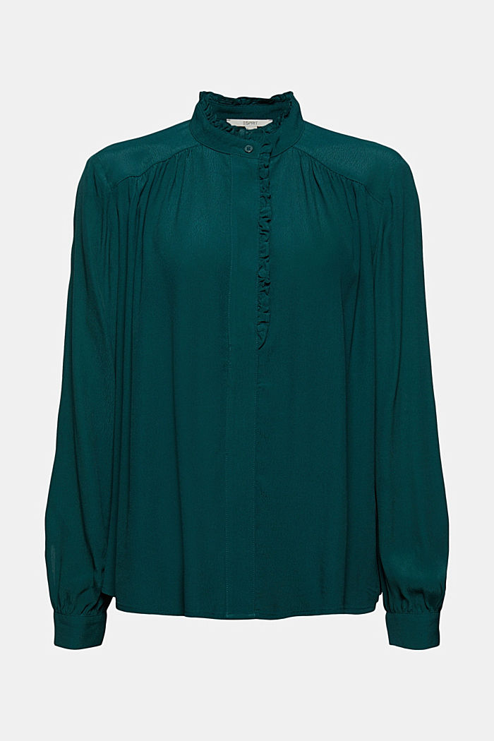 Flowing crêpe blouse with frills