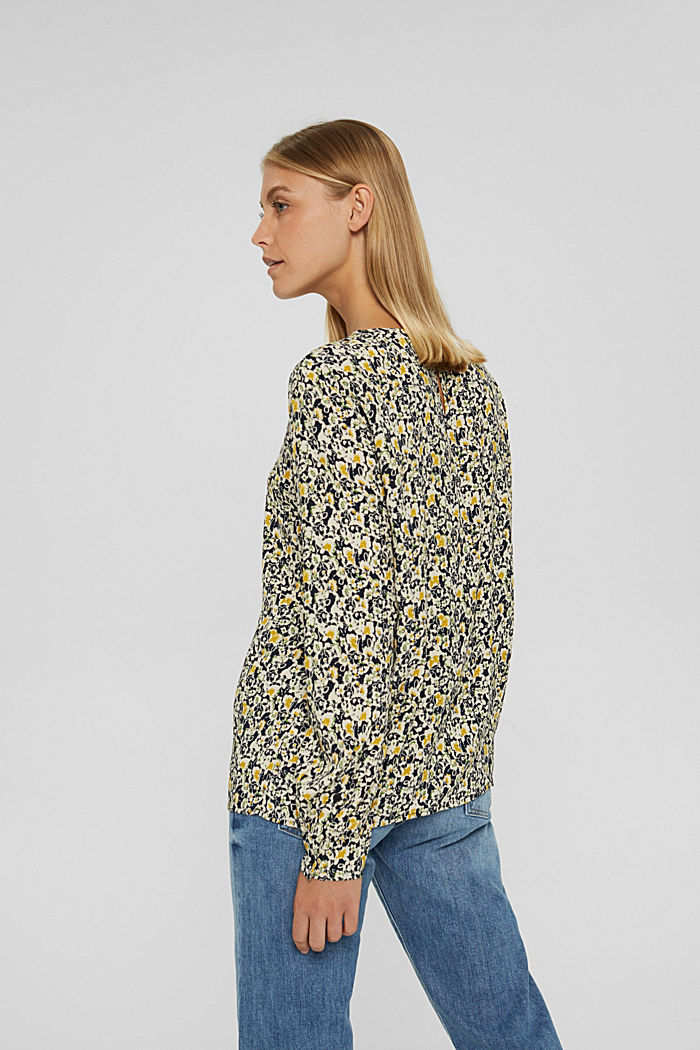 Mille-fleurs blouse with LENZING™ ECOVERO™, YELLOW COLORWAY, detail image number 3