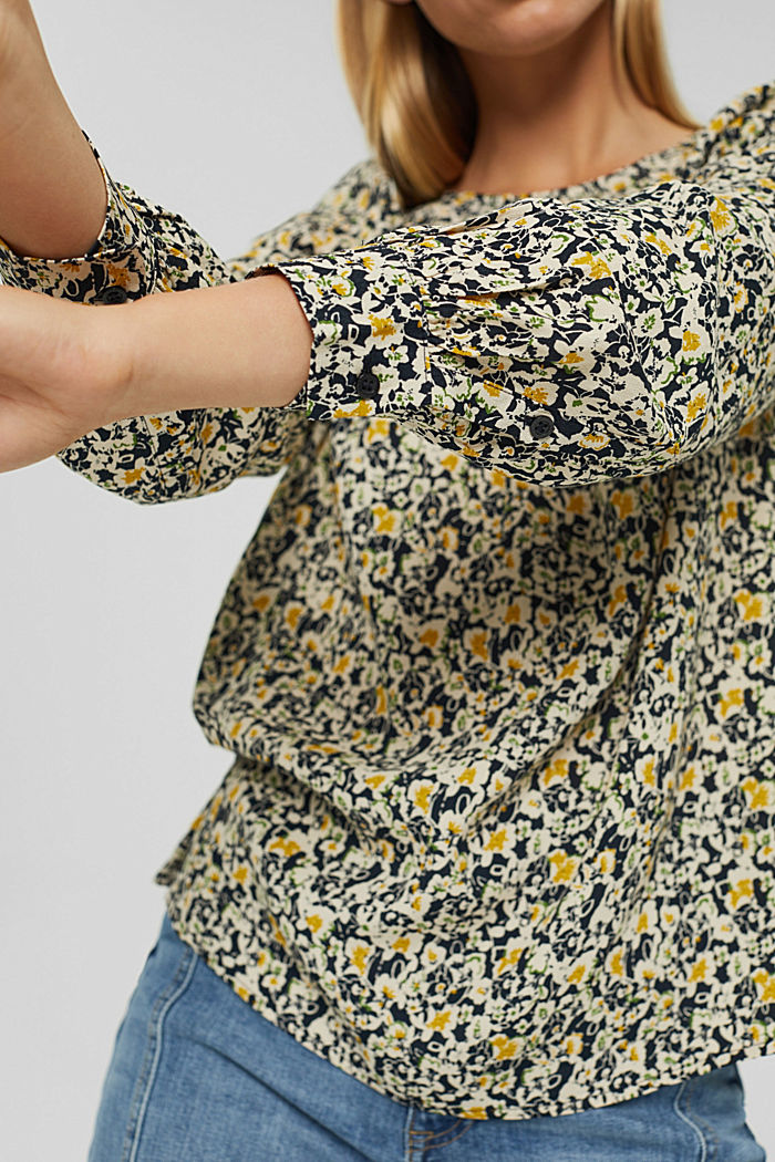 Mille-fleurs blouse with LENZING™ ECOVERO™, YELLOW COLORWAY, detail image number 2