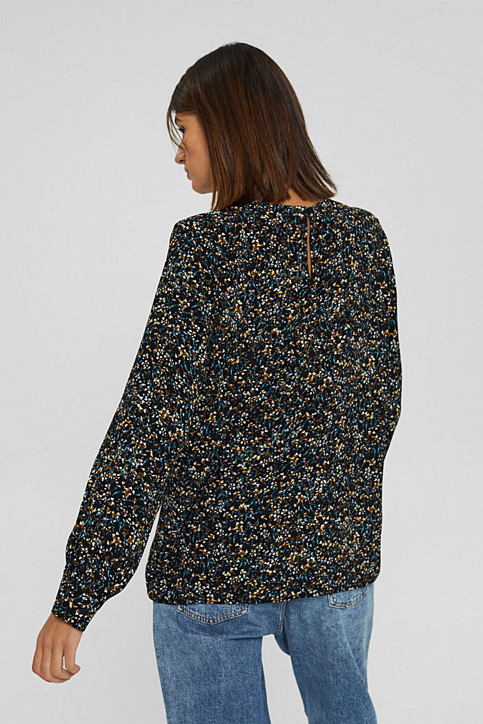 Mille-fleurs blouse with LENZING™ ECOVERO™, NEW BLACK, detail image number 3