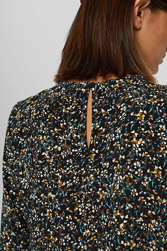 Mille-fleurs blouse with LENZING™ ECOVERO™, NEW BLACK, detail image number 2